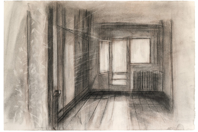  LIVES LIVED echo through the spatial domains of Yael Boverman-Attas’s drawings of her childhood home.  (credit: MUKI SCHWARTZ)