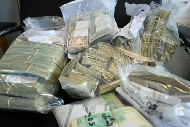  The money found in the Gaza Strip (credit: Spokesperson and Public Relations Division at the Ministry of Defense)