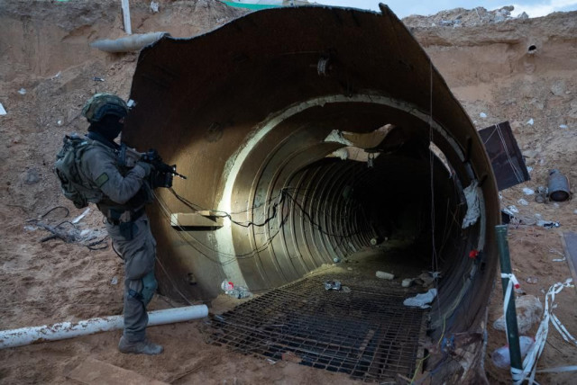  The IDF has exposed a four-kilometer-long, 50-meter deep “strategic” level tunnel (credit: IDF SPOKESPERSON'S UNIT)
