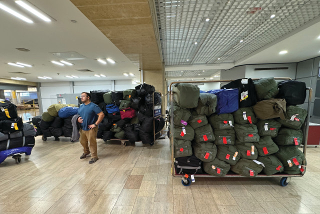  THE CARGO arrives at Ben-Gurion International Airport, ready to be distributed within hours to IDF troops. (credit: The Bergen County Support for Israel & IDF)