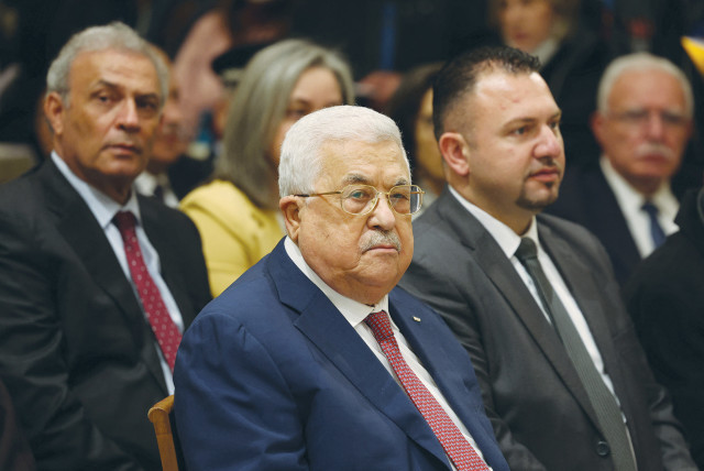  PALESTINIAN AUTHORITY head Mahmoud Abbas attends Christmas Midnight Mass at the Church of the Nativity in Bethlehem, last year. Abbas, in recent years, has depicted Jesus as Palestinian, says the writer. (credit: Ahmad Gharabli/Reuters)