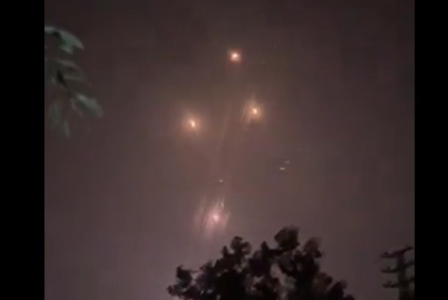  A barrage of rockets is fired at Israel as the new year begins. January 1, 2024. (credit: SCREENSHOT/X)