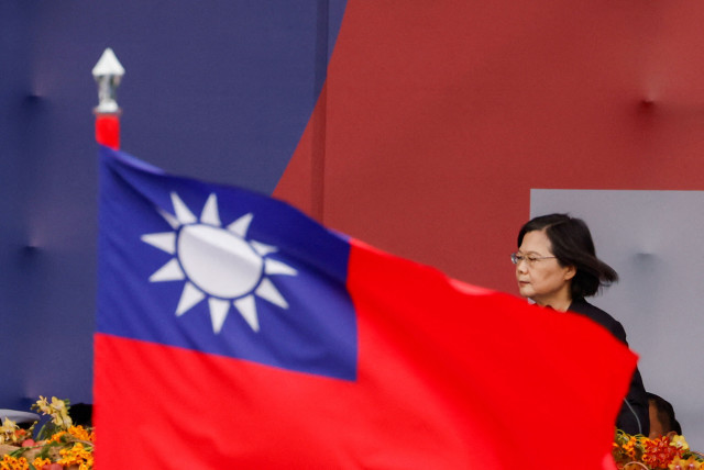  Taiwan's President Tsai Ing-wen attends the National Day celebration ceremony in Taipei, Taiwan October 10, 2023. (credit: REUTERS/CARLOS GARCIA RAWLINS)