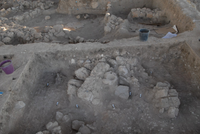  The studied area during excavation. (credit: Tell es-Safi/Gath Archaeological Project, Bar-Ilan University)