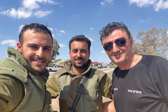  Druze community leader Koftan Halabi (R) with two Druze IDF soldiers. (credit: DRUZE VETERANS ASSOCIATION)