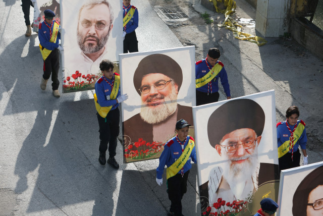  Members of Hezbollah attend the funeral of Wissam Tawil, a commander of Hezbollah's elite Radwan forces in Lebanon, January 9, 2024 (credit: REUTERS/AZIZ TAHER)