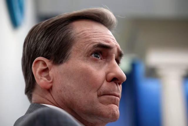  John Kirby, U.S. National Security Council Coordinator for Strategic Communications, listens during the press briefing at the White House in Washington, U.S., January 22, 2024 (credit: EVELYN HOCKSTEIN/POOL/REUTERS)