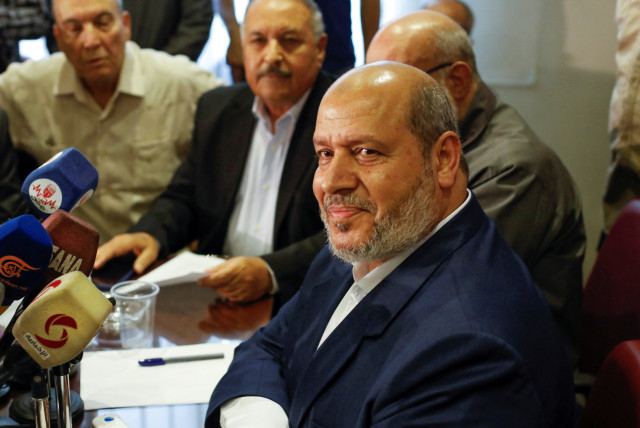  Hamas politburo member Khalil al-Hayya attends a news conference in Damascus, Syria October 19, 2022. (credit: REUTERS/YAMAM AL SHAAR)
