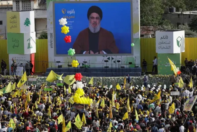  Hassan Nasrallah  (credit: (Photo: MAHMOUD ZAYYAT/AFP via Getty Images))