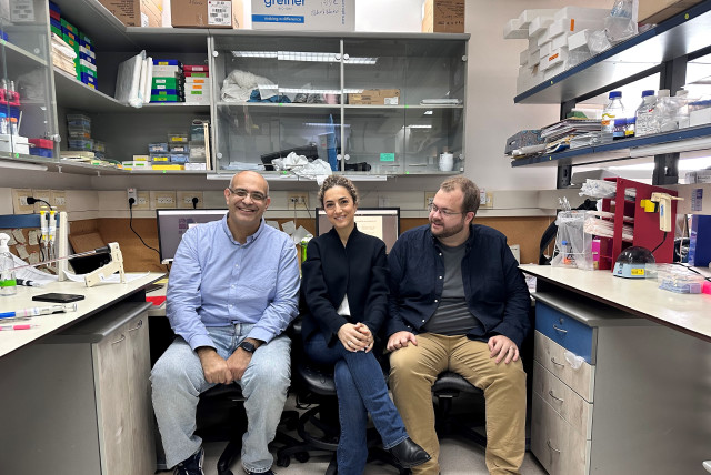  Photo, from left: Prof. Yuval Shaked, Madeleine Benguigui and Dr. Tim J. Cooper (credit: TECHNION)