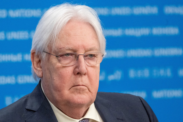  Martin Griffiths, Under-Secretary-General for Humanitarian Affairs and Emergency Relief Coordinator, briefs media on the launch of the funding appeal to support conflict-torn Sudan in 2024 at the United Nations European headquarters in Geneva, Switzerland, February 7, 2024.  (credit: REUTERS/DENIS BALIBOUSE)