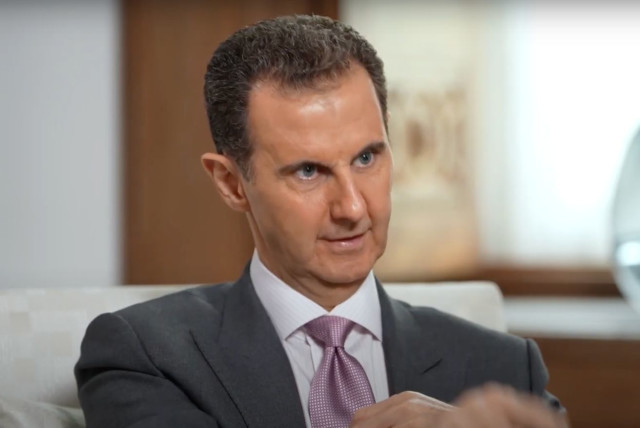  Syrian President Bashar Assad speaks to pro-Kremlin journalist Vladimir Sovolyov, March 2024. (credit: screenshot)
