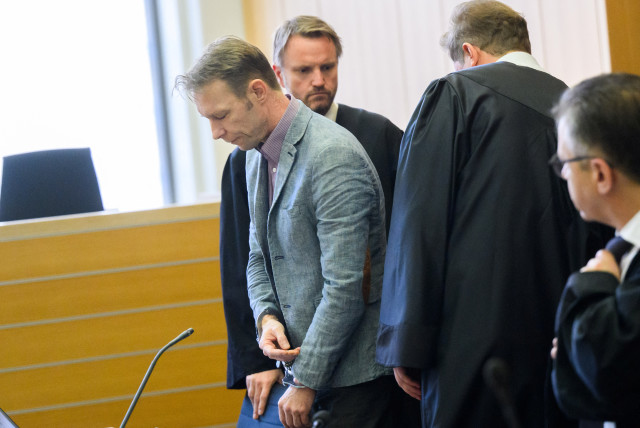  A man, a suspect in the disappearance of British toddler Madeleine McCann in Portugal, arrives with his lawyers Dennis Bock, Friedrich Fuelscher and Atilla Aykac for the start of his trial in Germany on unrelated sexual assault charges in Braunschweig, Germany, February 16, 2024.  (credit:  Julian Stratenschulte/Pool via REUTERS)
