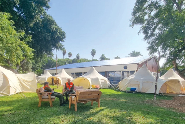  Glamping tents are used for practicing and hosting retreats of soldiers and victims of the Supernova music festival.   (credit: Jonathan Bar)
