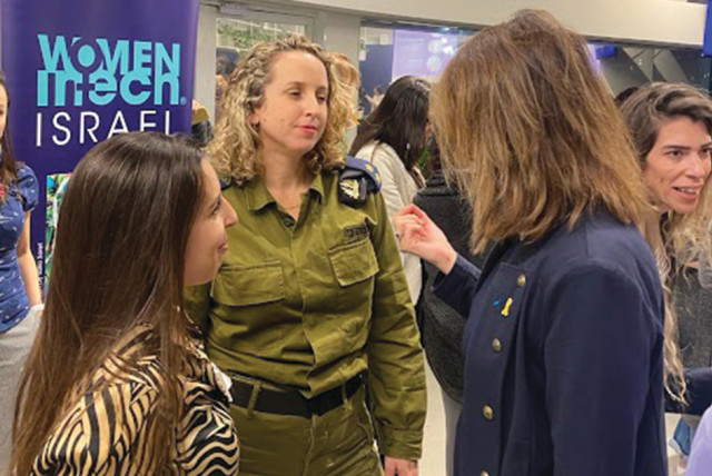  LT.-COL. HADAR HEXTER-ALON (R), deputy gender adviser to the Chief of Defense staff, captivated a packed audience at a Women In Technology-Israel event in Tel Aviv this past Sunday.  (credit: WIT-Israel)