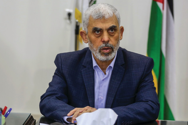  HAMAS’S GAZA chief, Yahya Sinwar, sits in his office in Gaza City, in 2022. While the majority of experts believe that Sinwar is an irrational psychopath, others consider him to be a psychopath who ultimately makes rational decisions, says the writer. (credit: ATTIA MUHAMMED/FLASH90)