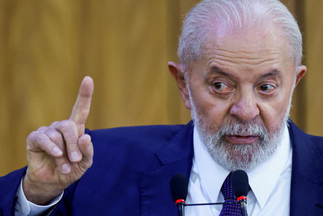  Brazil's President Luiz Inacio Lula da Silva gestures as he meets with Spain's Prime Minister Pedro Sanchez (not pictured) at the Planalto Palace in Brasilia, Brazil, March 6, 2024.  (credit: REUTERS/Ueslei Marcelino/File Photo)