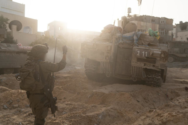  IDF soldiers operating in Khan Yunis, in the Gaza Strip, April , 2024. (credit: IDF SPOKESPERSON'S UNIT)