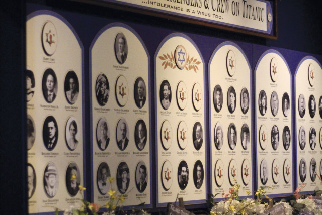  DISPLAY HONORING known Jewish passengers aboard the ‘Titanic.’  (credit: Titanic Museum Attractions)