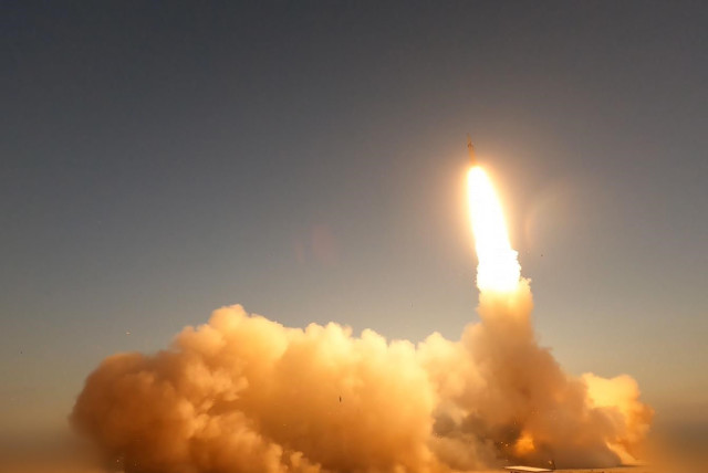  Israeli missiles in action. April 14, 2024. (credit: IAI)
