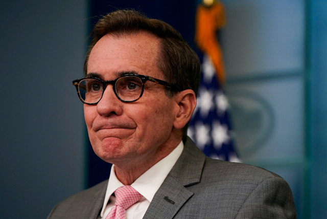  U.S. national security spokesperson John Kirby speaks during a press briefing at the White House in Washington, U.S., March 22, 2024. (credit: REUTERS/ELIZABETH FRANTZ)