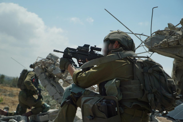  IDF soldiers operate in the Gaza Strip, April 23, 2024. (credit: IDF SPOKESPERSON'S UNIT)