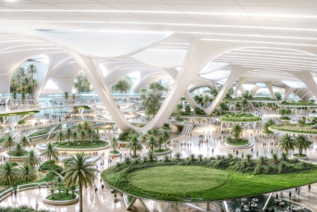  Illustrative of ''Al Maktoum'' International Airport's interior, which will be able to host 2260 million passengers (credit: Via Maariv)
