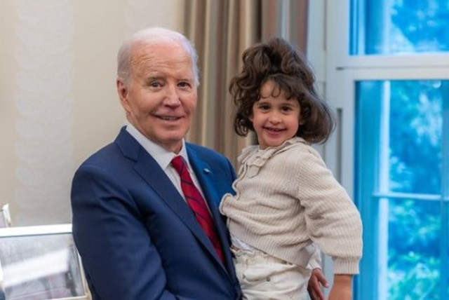  US president Joe Biden released four-year-old hostage Abigail Idan. April 25, 2024. (credit: Screenshot/Instagram via potus)