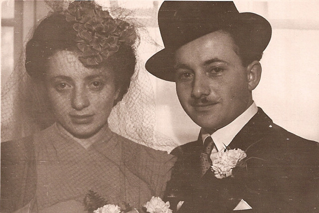  SARA WEINSTOCK and Haim Schreiber tie the knot in London, 1942. (credit: Courtesy Schreiber family)