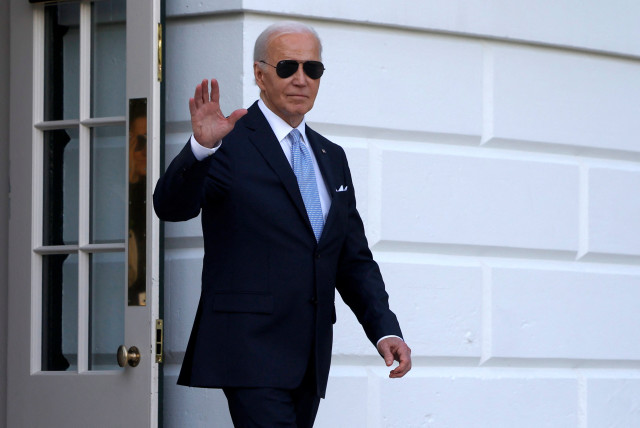 US President Joe Biden departs the White House for Wilmington, Delaware, in Washington, US, May 3, 2024. (credit: REUTERS/EVELYN HOCKSTEIN)