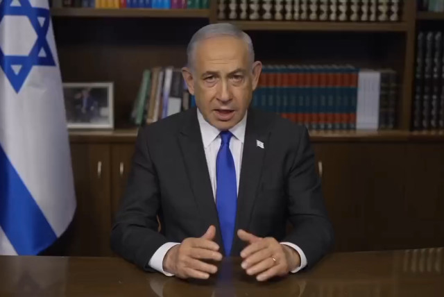  Benjamin Netanyahu speaks about hostage deal, May 7, 2024.  (credit: PRIME MINISTER'S OFFICE)