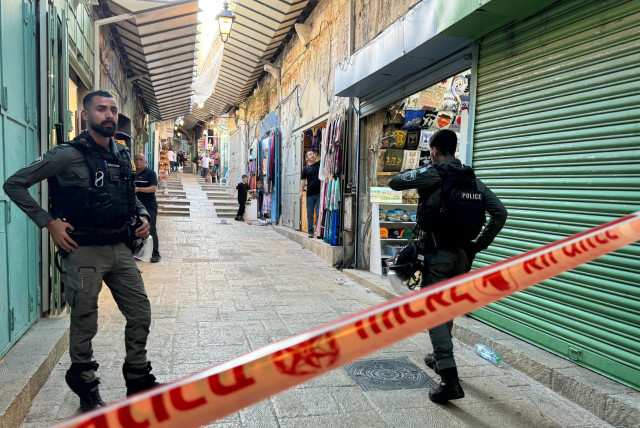   Four wounded after off-duty soldier shoots in Old City incident on June 12, 2024. (credit:  ALON HACHMON/MAARIV)