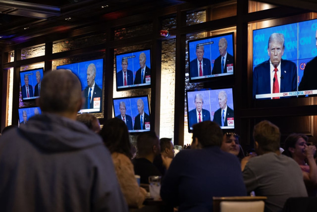  Americans across the nation watch the first presidential debate between Joe Biden and Donald Trump  (credit: SCOTT OLSEN/GETTY IMAGES)