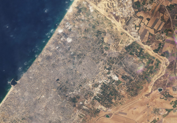  A satellite image shows northern Gaza, amid the ongoing conflict between Israel and Hamas, October 28, 2023