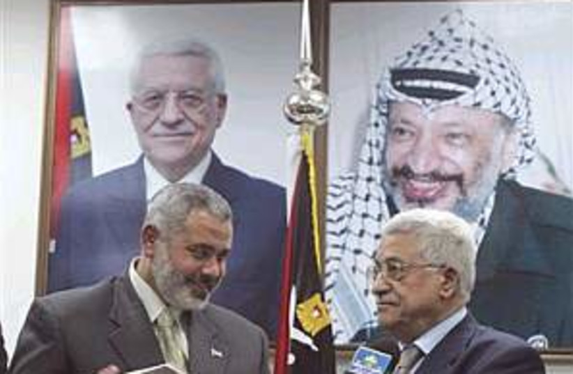 Abbas Haniyeh deal 298.8 (photo credit: AP [file])