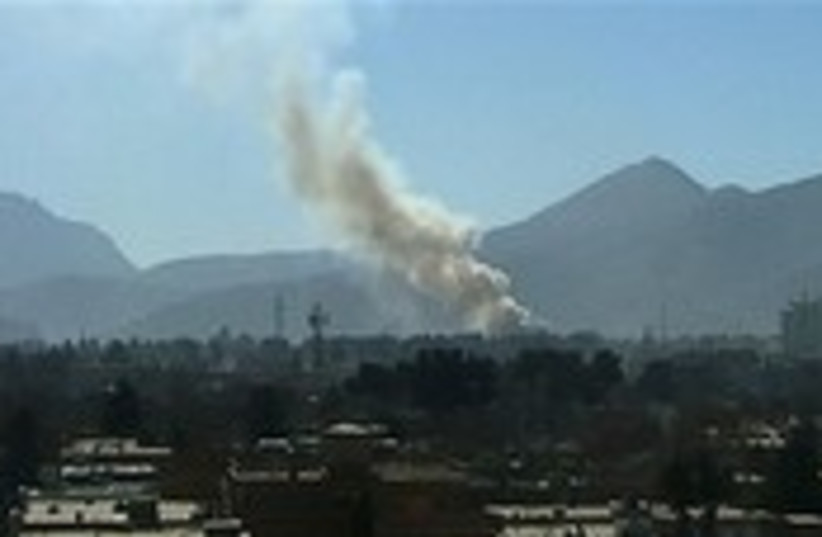 Smoke rise over Kabul Monday, after explosions rocked. (photo credit: AP)