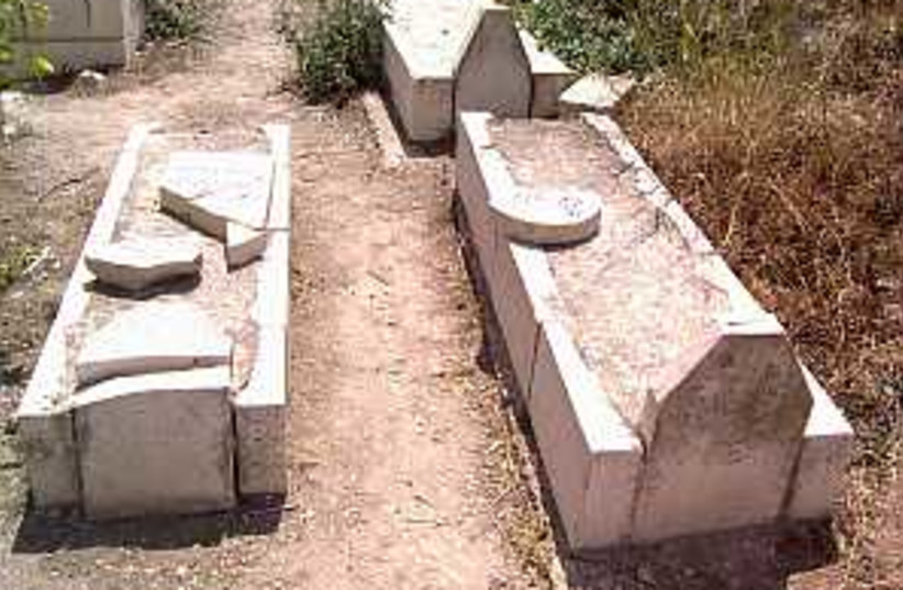 vandalized muslim graves (photo credit: International Women's Peace Service)
