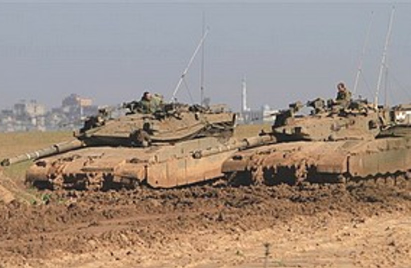 IDF tanks near Gaza 311 (photo credit: Associated Press)
