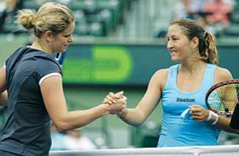 Pe’er and Clijsters 311 (photo credit: Associated Press)