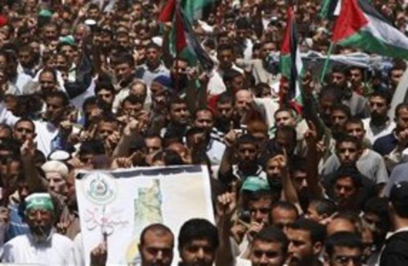 Palestinian Nakba rally (photo credit: ASSOCIATED PRESS)