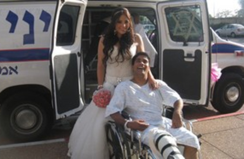 Injured groom and bride 311 (photo credit: Courtesy)