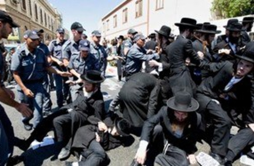 Haredi riots in Jaffa 311 (photo credit: Associated Press)