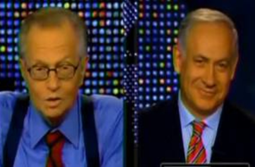 Binyamin Netanyahu on Larry King 311 (photo credit: YouTube)