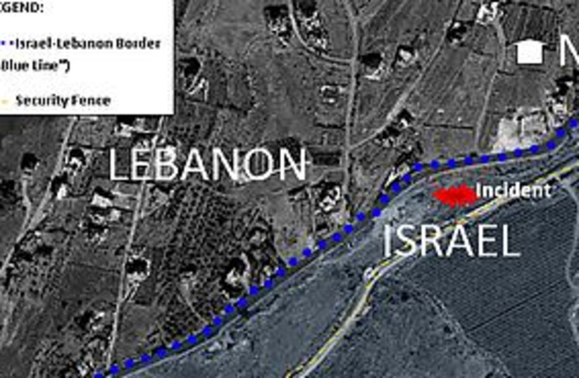 Lebanon Israel border map (photo credit: Courtesy)