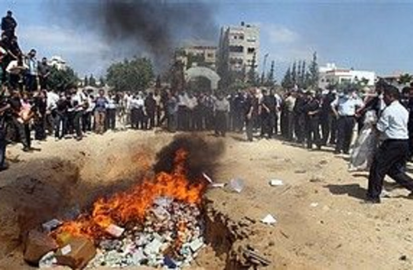 Hamas burning drugs 311 AP (photo credit: Associated Press)