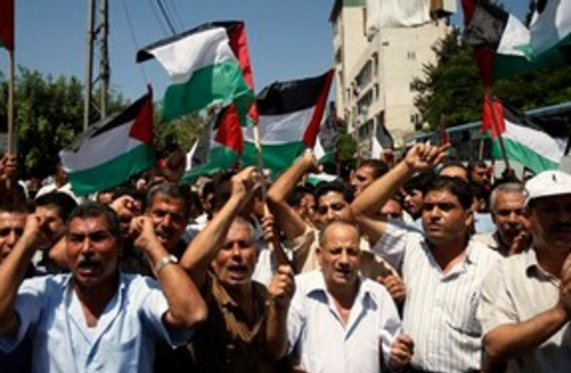 Palestinians protest talks 311 (photo credit: Associated Press)