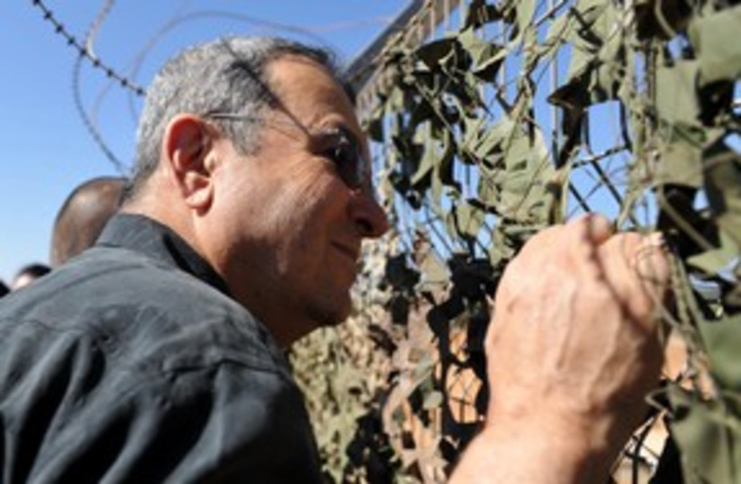 Ehud Barak side shot on Lebanon border