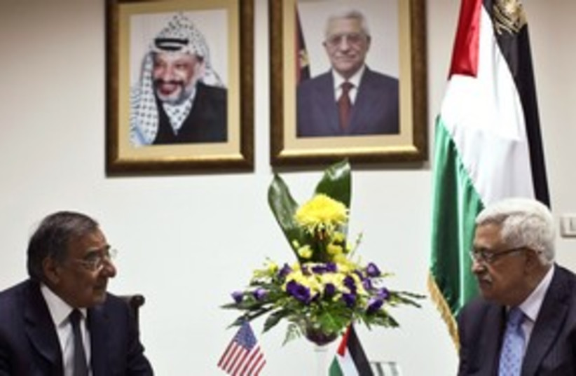 Abbas meets Panetta 311 (photo credit: REUTERS/Fadi Arouri/Pool)