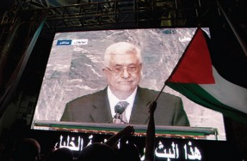 Palestinian flag Abbas speech_311 (photo credit: Reuters)