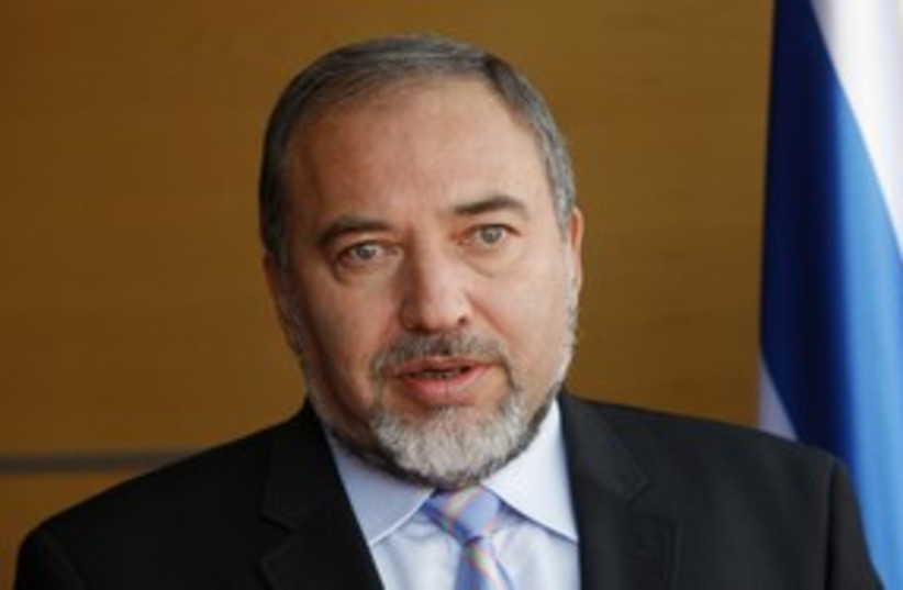 Foreign Minister Avigdor Lieberman 311 (R) (photo credit: Ronen Zvulun / Reuters)